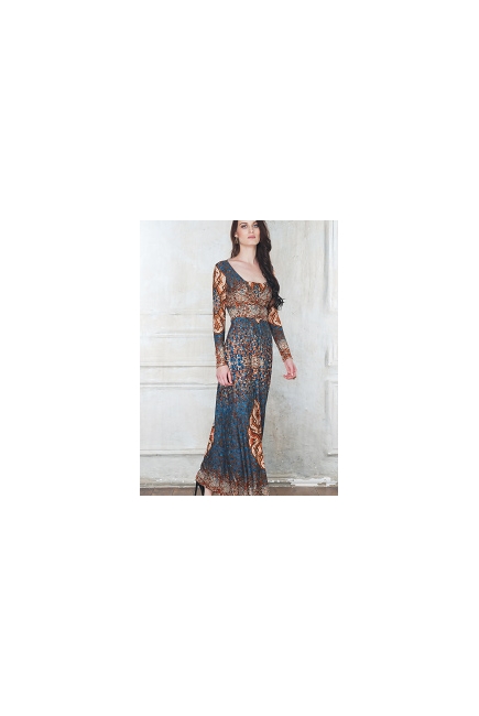 Платье для кормящих и беременных Diva Nursingwear Alba Maxi дл.рукав, принт India