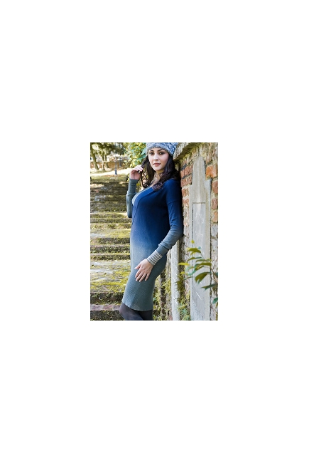 Платье для кормящих Mothers en Vogue Brooke's Knit, сине-серая градация