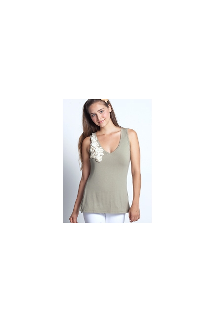 Топ для кормления Mothers en Vogue "Twill & Twirl" оливково-серый