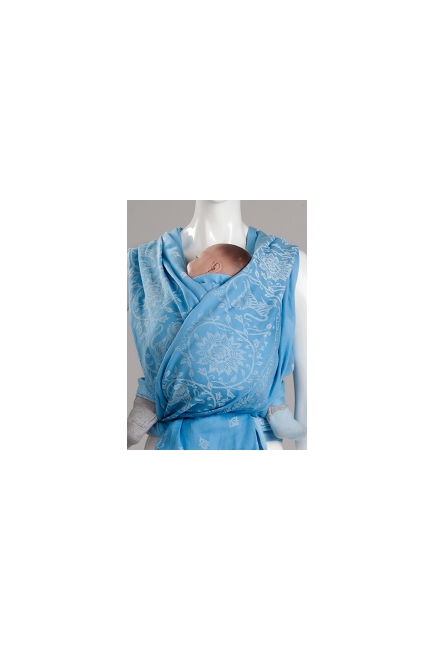 Слинг-шарф Diva Milano cо льном и шелком, Barocco Lions Cielo