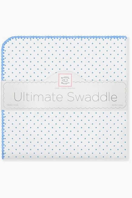 Фланелевая пеленка для новорожденного SwaddleDesigns Bt. Blue Polka Dot