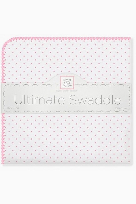 Фланелевая пеленка для новорожденного SwaddleDesigns Bt. Pink Polka Dot