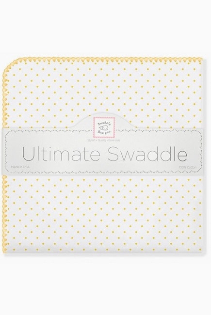 Фланелевая пеленка для новорожденного SwaddleDesigns Yellow Dot