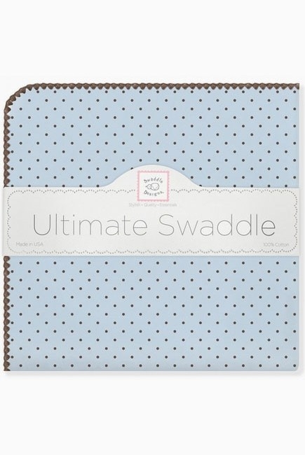 Фланелевая пеленка для новорожденного SwaddleDesigns Blue w/BR Dot