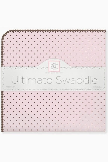 Фланелевая пеленка для новорожденного SwaddleDesigns Pink w/BR Dot