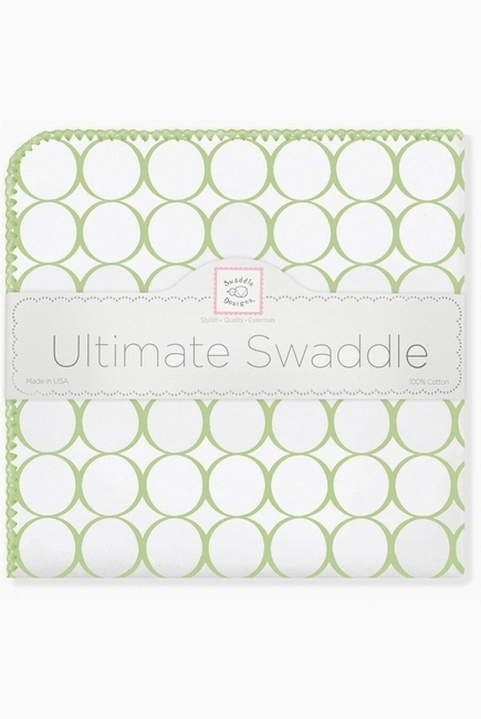 Фланелевая пеленка для новорожденного SwaddleDesigns Kiwi Mod on White