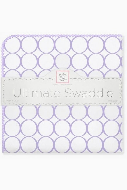 Фланелевая пеленка для новорожденного SwaddleDesigns Lavender Mod/WH