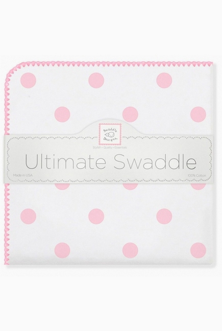 Фланелевая пеленка для новорожденного SwaddleDesigns Ultimate Big Dots Pink