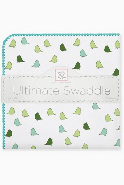 Фланелевая пеленка для новорожденного SwaddleDesigns TQ Lt. Chickies