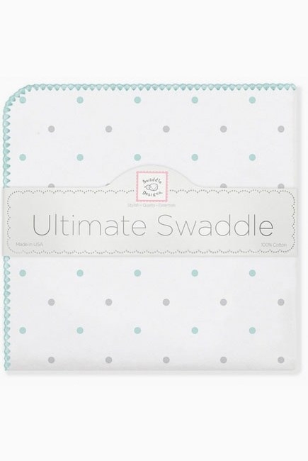 Фланелевая пеленка для новорожденного SwaddleDesigns SC/Sterling Lt Dot