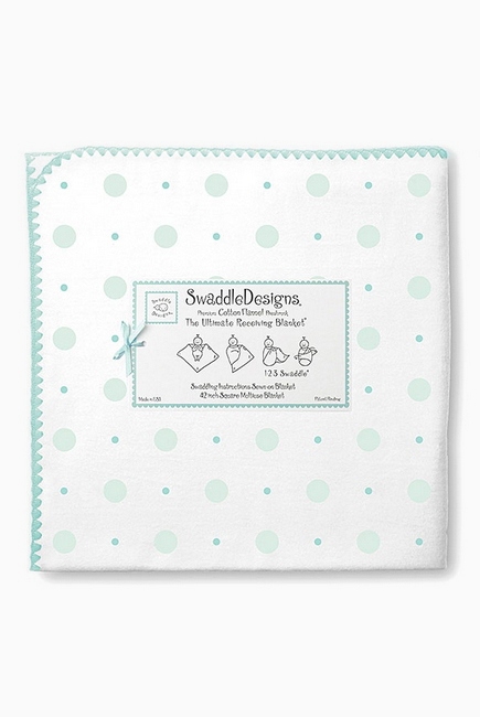 Фланелевая пеленка для новорожденного SwaddleDesigns SC Big Dot Lt Dot