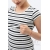 Футболка для кормящих и беременных, белая в серую полоску меланж
