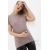 Футболка для беременных и кормящих с молниями, бежевая