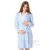 Комплект халат с сорочкой голубой/белая полоска
