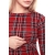 Лонгслив для кормящих и беременных, в красную клетку