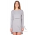 Платье-туника для беременных и кормящих с длинным рукавом, серый меланж
