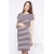 Платье для беременных и кормящих, светло-розовое в серую полоску
