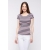 Футболка для беременных и кормящих, розовая в серую полоску